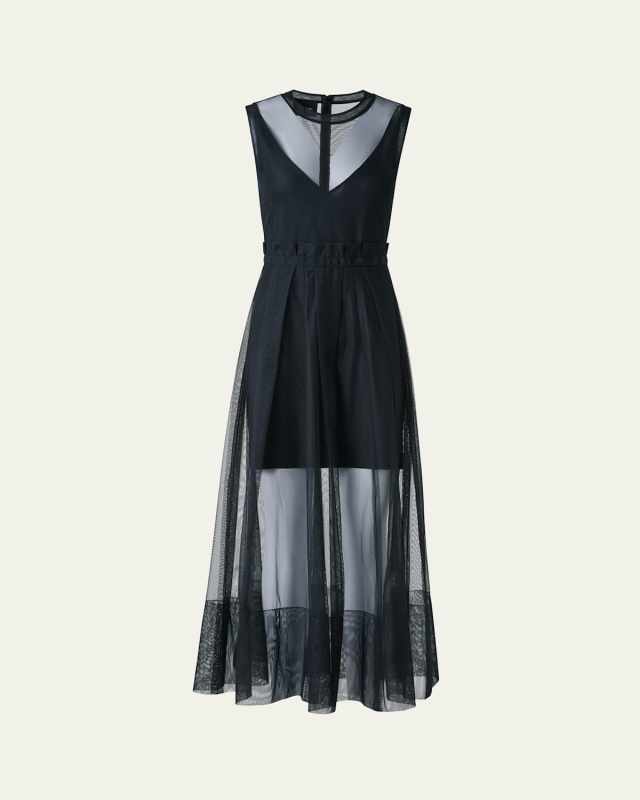 Techno Tulle Fit-&-Flare Gown